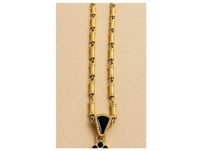 Dolce & Gabbana Collana con Pendente a Croce Oro e Cristalli Neri Nero D'oro - vista 6