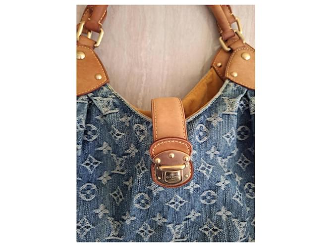 Speedy Borsa Louis Vuitton Denim Monogram Hobo Blu - vista 10