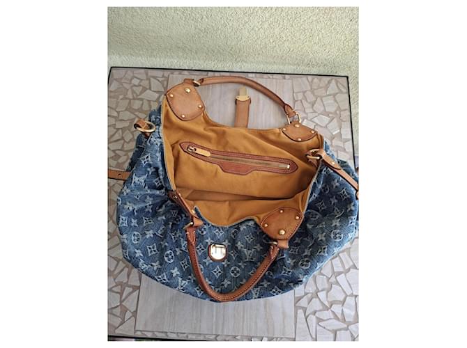 Speedy Borsa Louis Vuitton Denim Monogram Hobo Blu - vista 4