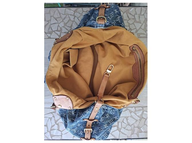 Speedy Borsa Louis Vuitton Denim Monogram Hobo Blu - vista 5
