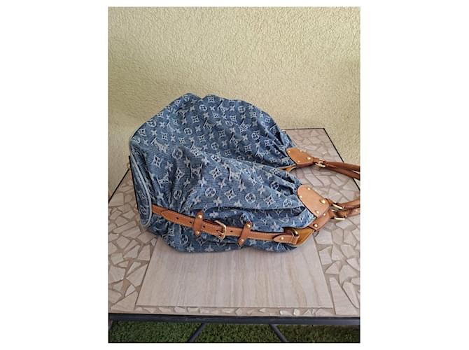 Speedy Borsa Louis Vuitton Denim Monogram Hobo Blu - vista 9