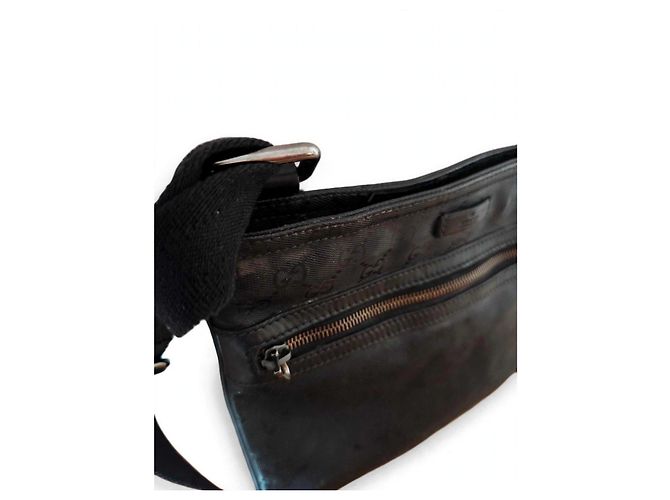 Borsa a tracolla Gucci in tela monogram nera Nero - vista 3