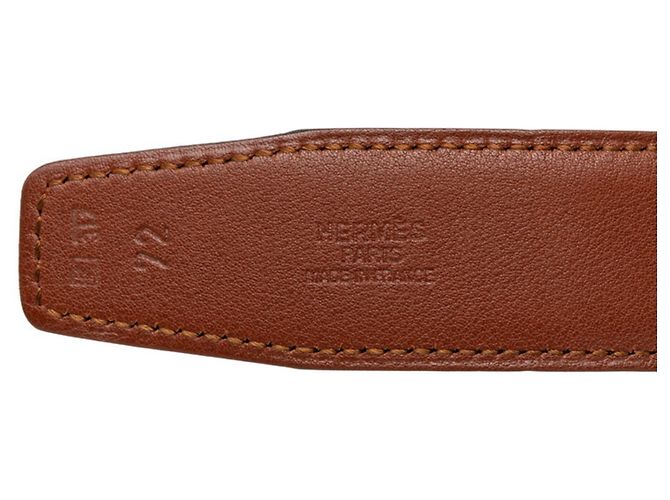 Hermès Hermes Wendelgürtel mit H-Schnalle Braun Schwarz Silber - Ansicht 5