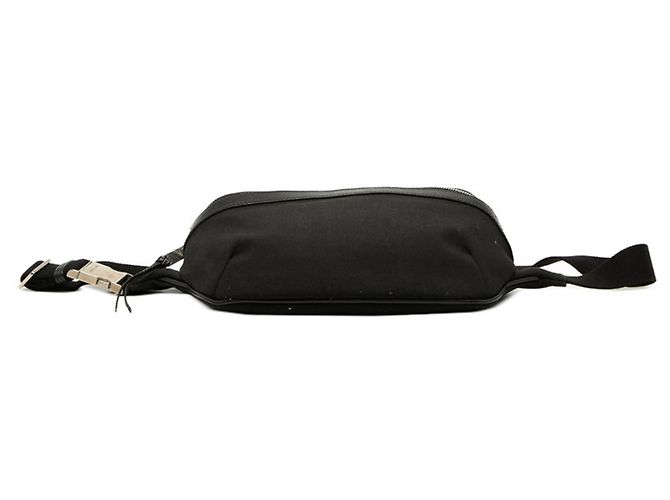 Borsa Sling Saint Laurent in tela e pelle nera Nero - vista 3