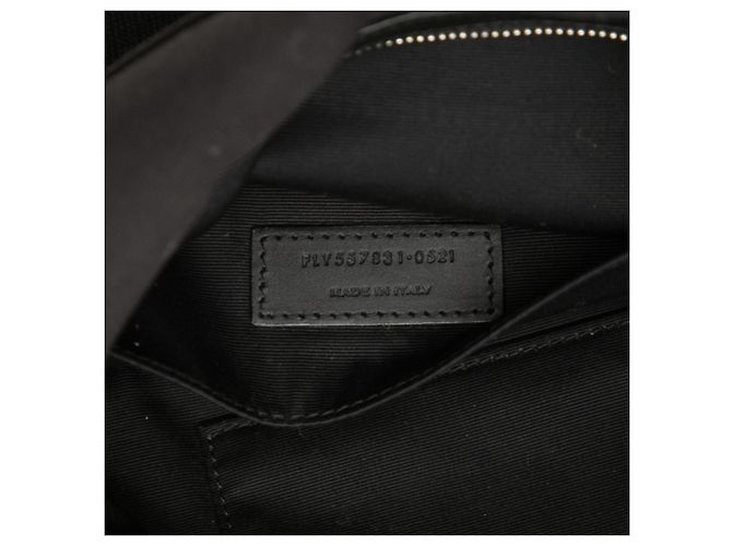 Borsa Sling Saint Laurent in tela e pelle nera Nero - vista 6