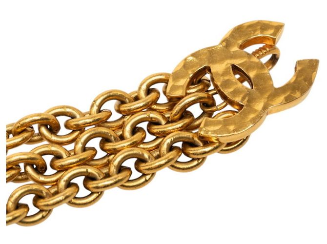 Timeless Cinturón Chanel Coco Mark de triple cadena Dorado - vista 4