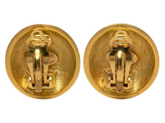 Chanel Coco Mark Vintage vergoldete Clip-Ohrringe Golden - Ansicht 2