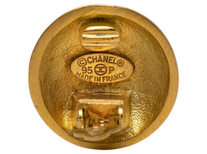Chanel Coco Mark Vintage vergoldete Clip-Ohrringe Golden - Ansicht 3