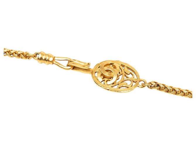 Collana lunga a catena vintage Chanel Coco Mark D'oro - vista 3