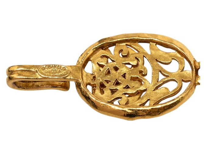 Collana lunga a catena vintage Chanel Coco Mark D'oro - vista 4