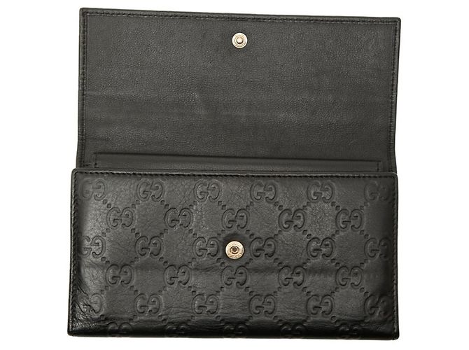 Cartera larga Gucci Guccissima tri-fold Negro - vista 4