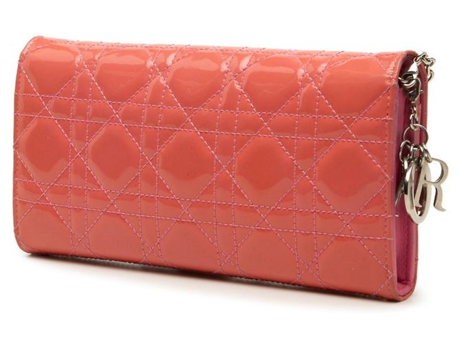 Cartera larga Lady Dior Cannage de Christian Dior Rosa - vista 2
