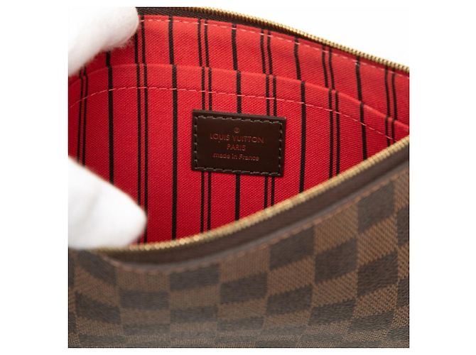 Borsa Louis Vuitton Monogram Neverfull con pochette per accessori Marrone - vista 6