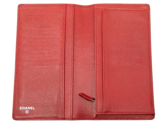 Cartera larga bi-fold Chanel Coco Mark Camellia Roja - vista 4