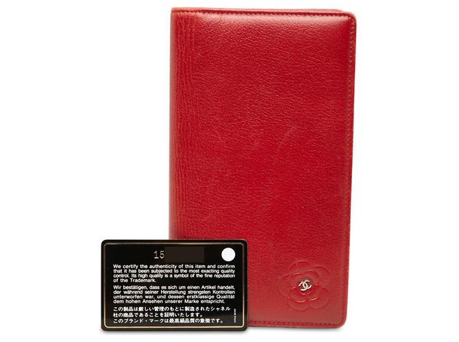 Cartera larga bi-fold Chanel Coco Mark Camellia Roja - vista 8