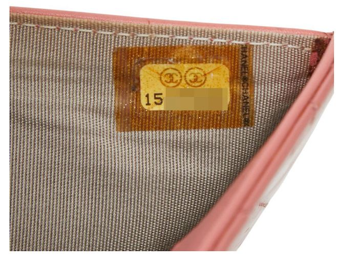 Cartera bi-fold Chanel de piel charol rosa - vista 12