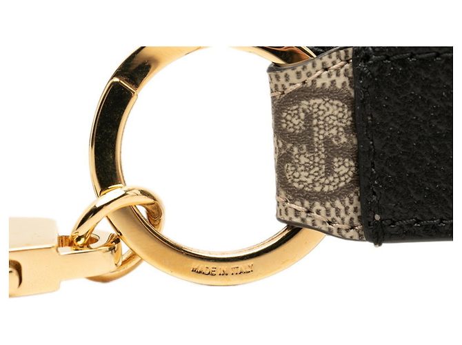 Gucci GG Supreme Interlocking G Schlüsselanhänger Schwarz Beige - Ansicht 4