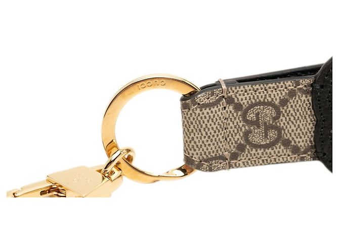 Gucci GG Supreme Interlocking G Schlüsselanhänger Schwarz Beige - Ansicht 5