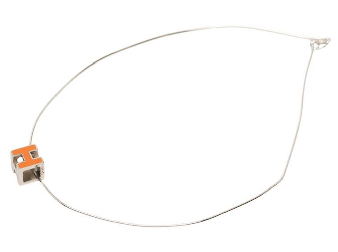 Hermès Collana Hermes Cage d'H H-Cube in Argento 925 - vista 3