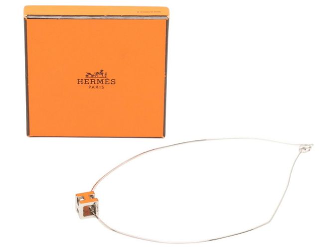 Hermès Collana Hermes Cage d'H H-Cube in Argento 925 - vista 7