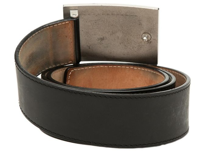 Louis Vuitton Ceinture Jeans Belt in pelle nera Nero - vista 3