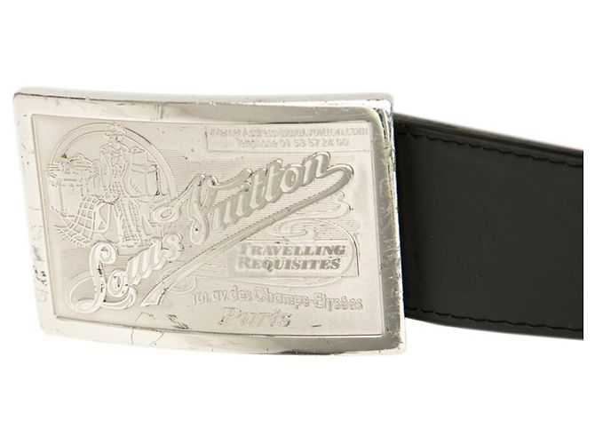 Louis Vuitton Ceinture Jeans Belt in pelle nera Nero - vista 4