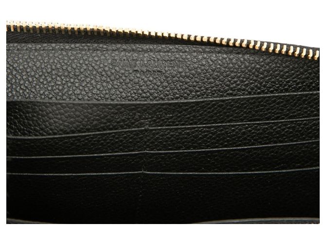 Cartera larga de piel negra Saint Laurent Negro - vista 5