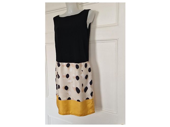 Max Mara MaxMara Studio Kleid mit Punkten Schwarz Weiß Golden - Ansicht 2