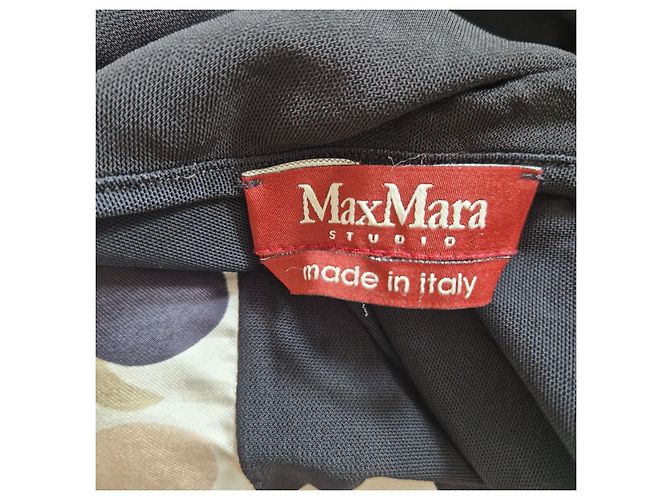 Max Mara MaxMara Studio Kleid mit Punkten Schwarz Weiß Golden - Ansicht 5