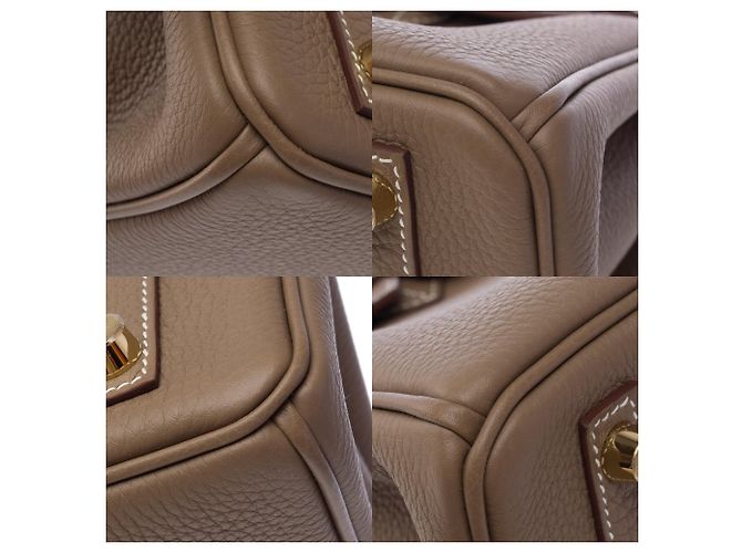 Hermès Borsa HERMES Birkin 25 in Pelle Étoupe - 103838 Taupe - vista 11