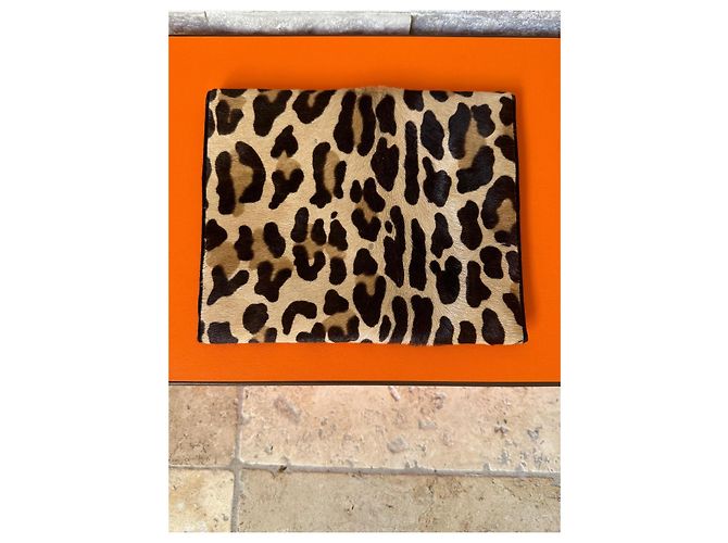 Christian Dior Pochette in Pelle e Pony Hair Leopardato Nero Stampa leopardo - vista 2
