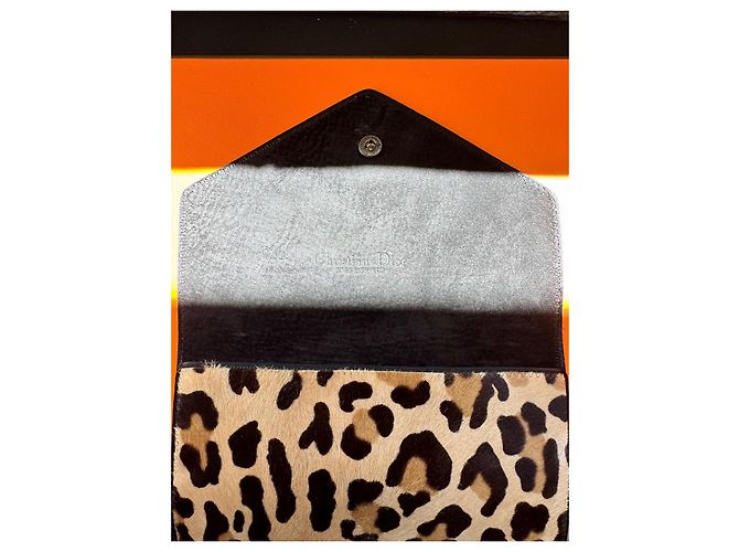 Christian Dior Pochette in Pelle e Pony Hair Leopardato Nero Stampa leopardo - vista 5