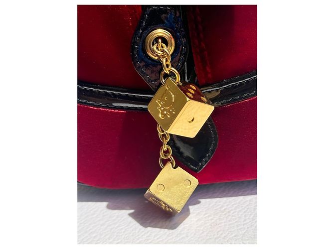 Christian Dior Borsa Bowling Gambler Dice Velluto Rosso Leopardata Marrone Stampa leopardo - vista 8