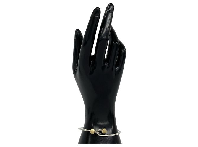 Tiffany & Co Bracciale rigido Tiffany Vintage Solid Double Heart Hook Argento D'oro - vista 2