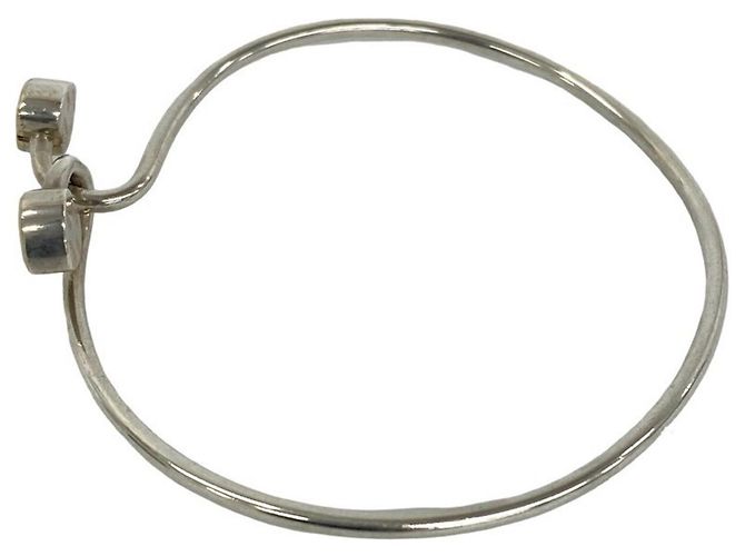 Tiffany & Co Bracciale rigido Tiffany Vintage Solid Double Heart Hook Argento D'oro - vista 5