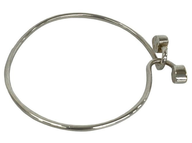 Tiffany & Co Bracciale rigido Tiffany Vintage Solid Double Heart Hook Argento D'oro - vista 6