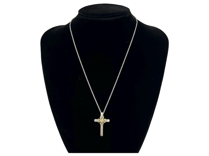Collana Croce Signature Tiffany & Co. Argento Giallo - vista 2