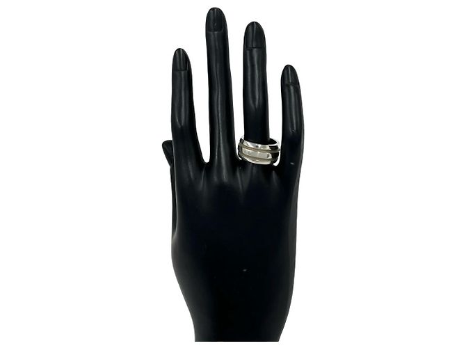 Tiffany & Co Tiffany Vintage Grooved Double Line Ring Silber - Ansicht 2