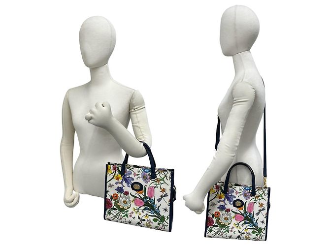 Gucci Flora Handtasche mit GG-Logo-Hardware Mehrfarben Marineblau - Ansicht 2
