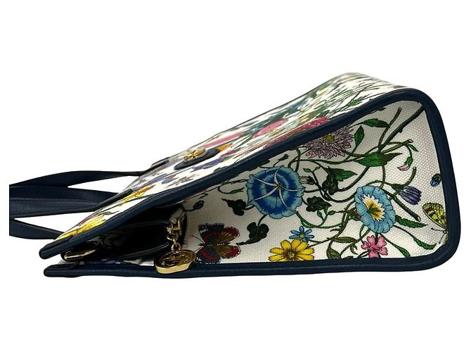 Gucci Flora Handtasche mit GG-Logo-Hardware Mehrfarben Marineblau - Ansicht 5
