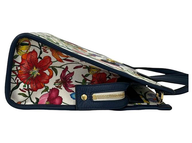 Gucci Flora Handtasche mit GG-Logo-Hardware Mehrfarben Marineblau - Ansicht 6