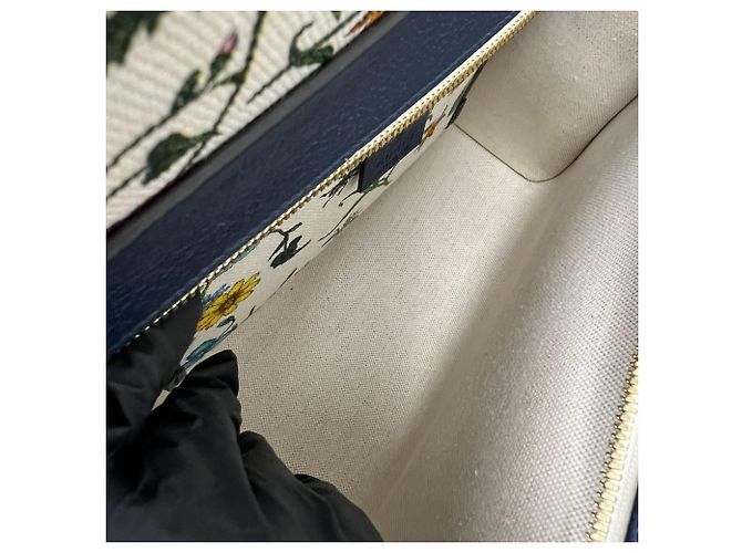Gucci Flora Handtasche mit GG-Logo-Hardware Mehrfarben Marineblau - Ansicht 9