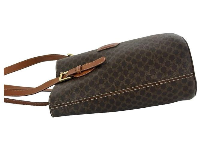 Céline CELINE Vintage Macadam Blazon Pattern Triomphe Logo Leder Tote Bag Braun - Ansicht 5