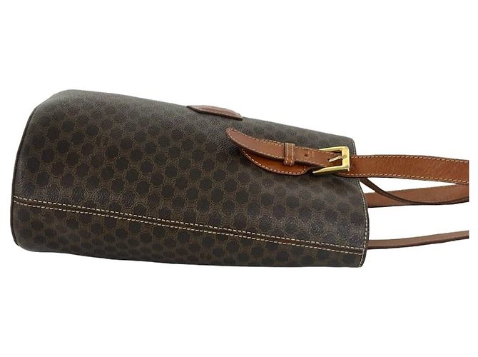 Céline CELINE Vintage Macadam Blazon Pattern Triomphe Logo Leder Tote Bag Braun - Ansicht 6