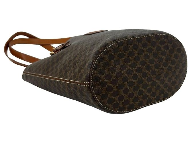 Céline CELINE Vintage Macadam Blazon Pattern Triomphe Logo Leder Tote Bag Braun - Ansicht 7