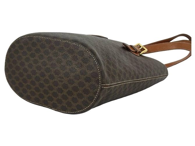 Céline CELINE Vintage Macadam Blazon Pattern Triomphe Logo Leder Tote Bag Braun - Ansicht 8