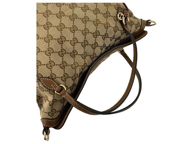 Borsa a mano Gucci in tela GG e pelle Marrone - vista 4