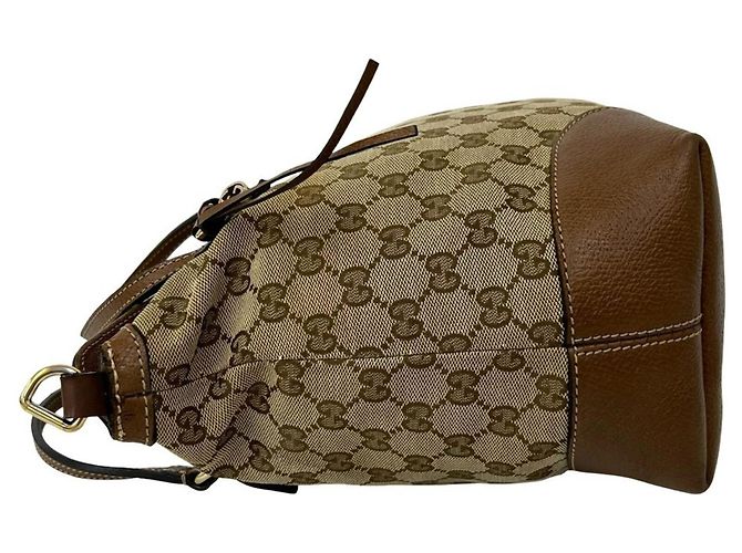 Borsa a mano Gucci in tela GG e pelle Marrone - vista 5