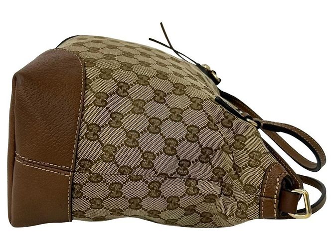 Borsa a mano Gucci in tela GG e pelle Marrone - vista 6