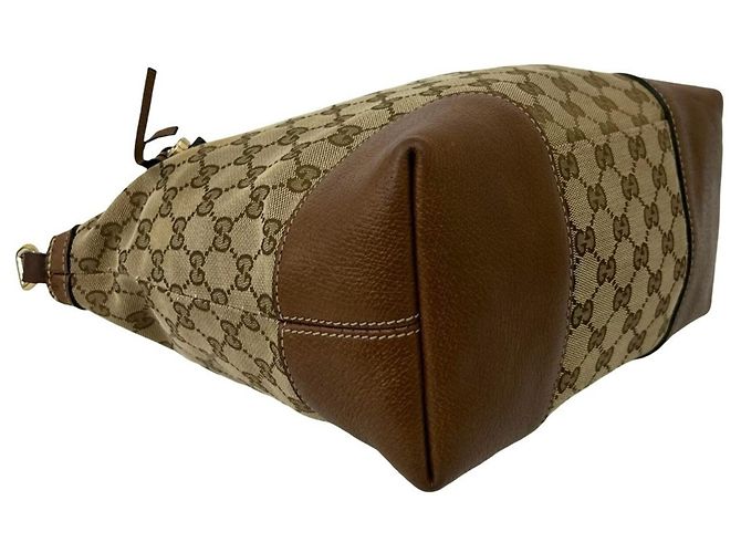 Borsa a mano Gucci in tela GG e pelle Marrone - vista 7